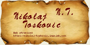 Nikolaj Tošković vizit kartica